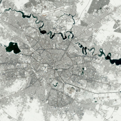 Imaginea din spatiu a Bucurestiului acoperit de zapada surprinsa de satelitii Copernicus