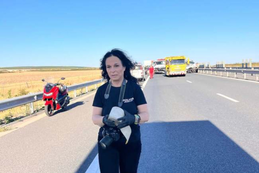 Polițistă din Timiș ajută o femeie în vârstă rănită și dispărută