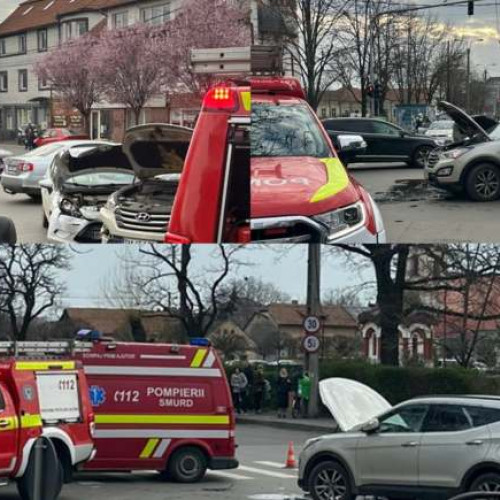 Un autoturism a intrat în coliziune în zona Mehala din Timișoara - O femeie transportată la spital. Accident în Mehala: FOTO.