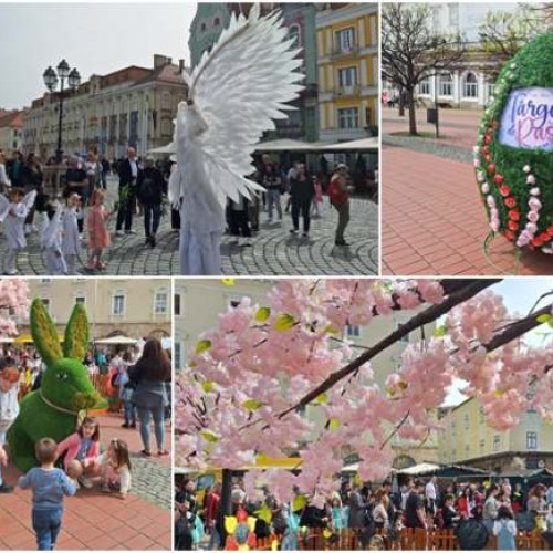 Sute de oameni la deschiderea Târgului de Paști în Timișoara. Prețuri și noutăți de neuitat. Concert extraordinar și preparate tradiționale în Piața Libertății.